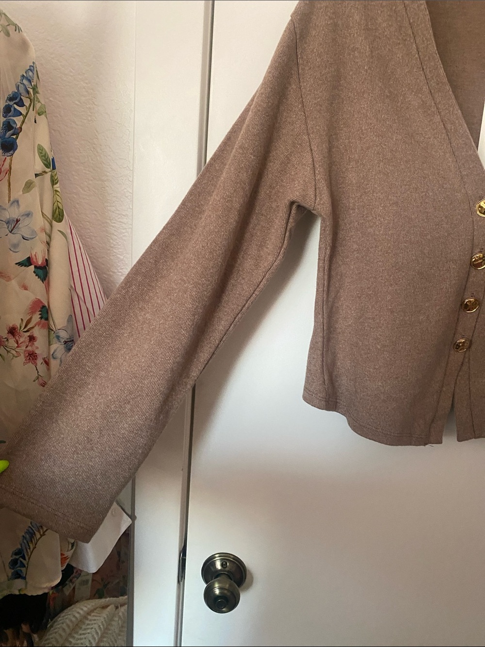 ZARA Brown Cardigan Sweater with Gold Buttons NWT! - Picture 3 of 6